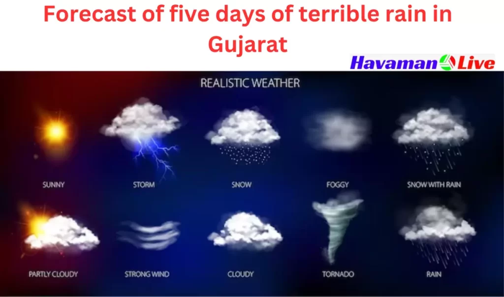 Forecast of five days of terrible rain in Gujarat